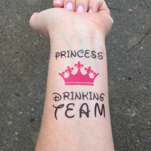 Princess Drinking Team, Princess Birthday Party, Princess Bachelorette Party, Princess Party, Crown, Princess Bachelorette, Temporary Tats image 3