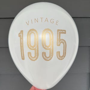 Vintage 1995 30th Birthday Balloons: Retro Gold Font, Black/Navy/White