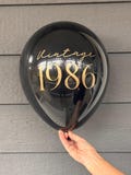 40th Birthday Balloons: Vintage 1986 Black or White Milestone Party Decor