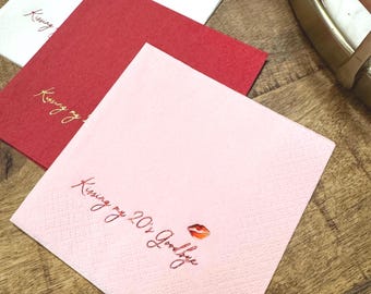 30th Birthday Cocktail Napkins: Kissing My Twenties Goodbye | Foil Stamped Party Decor