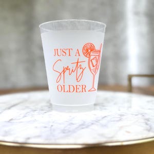 Just a Spritz Older Frosted Birthday Cups — Aperol Spritz Party Cup 16oz image 3