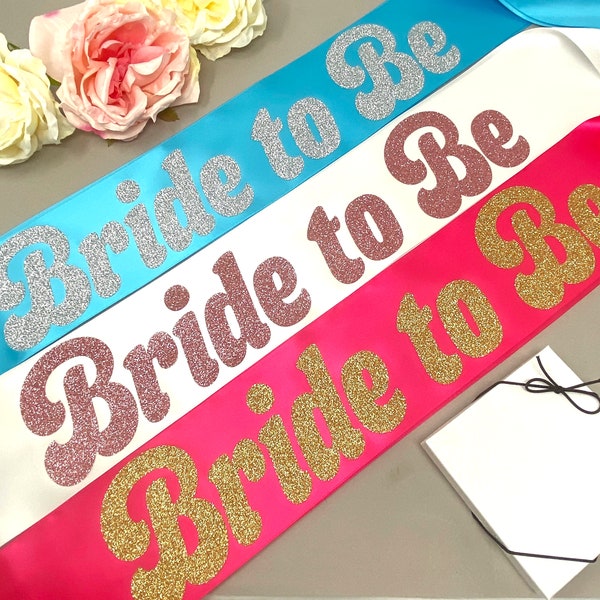 Bride to Be Sash, Bachelorette Sash, Retro Bride SashBridesmaid Gift, Bachelorette Party Sash, Glittery Sash, Bride Sash, Bold Font