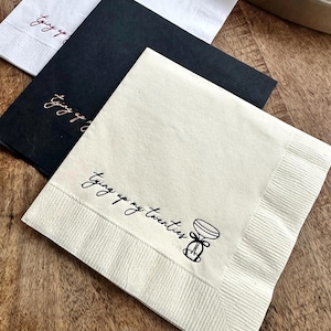 30th Birthday Napkins - Tying Up My Twenties - Thirtieth Cocktail Napkin For Her - Ribbon - Bow - Martini
