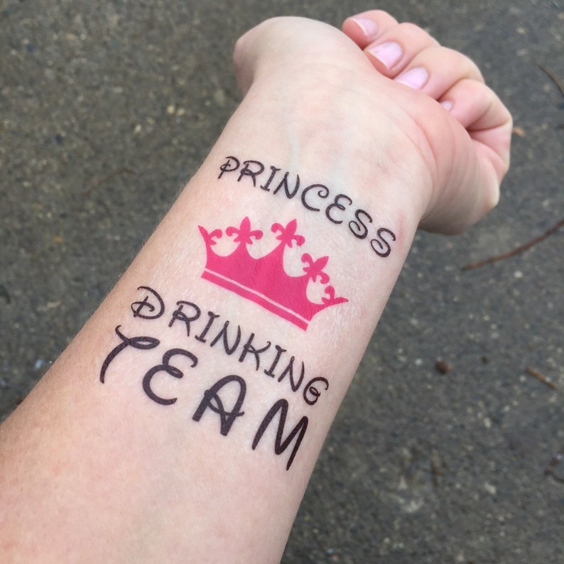 Princess Drinking Team, Princess Birthday Party, Princess Bachelorette Party, Princess Party, Crown, Princess Bachelorette, Temporary Tats image 1