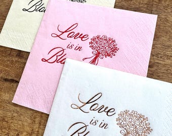 Love Is in Bloom Cocktail Napkins: Bridal Shower - Floral Wedding - Party Decor