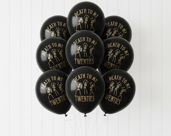 Death To My Twenties Balloon: 30th Birthday Decorations - Goth Party Supplies - 12-inch Latex