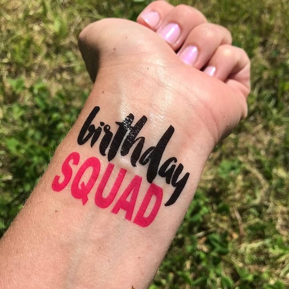 Anniversaire Squad Tatouage Faveur De Fete Danniversaire Etsy France