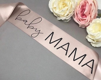 Baby Mama Sash: Satin - Shower Accessory - Gift Box Included
