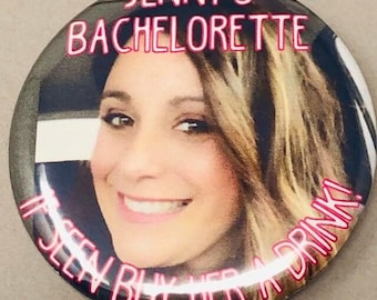 Custom Face Bachelorette Party Buttons: Photo Pins - Bach Favors - 2.25 inches