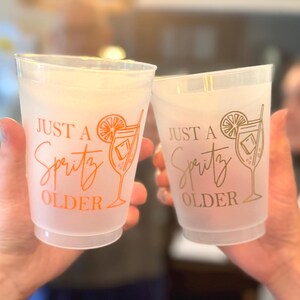 Just a Spritz Older Frosted Birthday Cups — Aperol Spritz Party Cup 16oz image 2