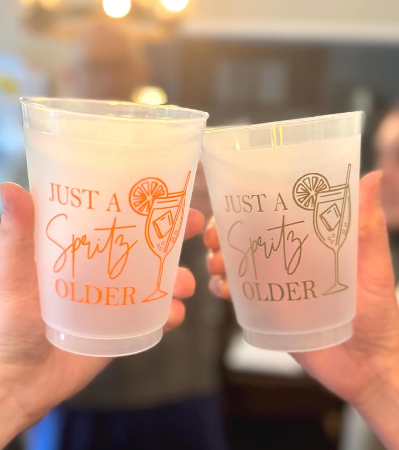 Just a Spritz Older Frosted Birthday Cups — Aperol Spritz Party Cup 16oz image 2