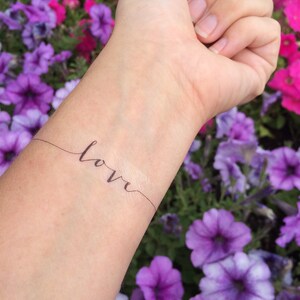 Love Tattoo, Arm Tattoo, Temporary Tattoo, Fake Tattoo, Birthday Gift, Inspirational Tattoo, Boho Tattoo, Festival, Valentines Day image 3