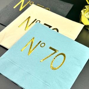 70th Birthday Napkins- No 70 Couture Theme - Foil Stamped - Party Decorations image 6