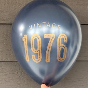 50th Birthday Balloons: Vintage 1976 Milestone Party Decorations 12 inch Latex