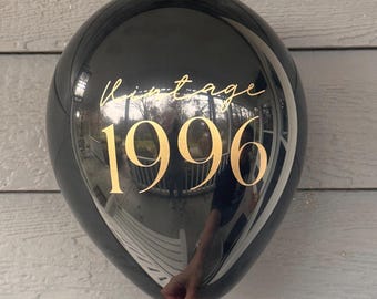 Palloncini per il 30° compleanno: Vintage 1996 - Lattice nero o bianco - 12 pollici - Decorazioni per feste