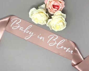 Baby in Bloom Maternity Sash: Satin Pregnancy Announcement - Gift Box Included
