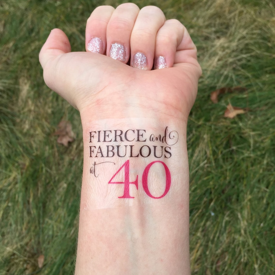 40th Birthday Tattoo 40th Temporary Tattoo 40th Birthday Etsy