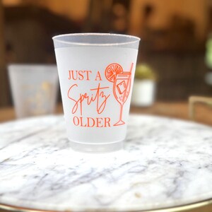 Just a Spritz Older Frosted Birthday Cups — Aperol Spritz Party Cup 16oz image 7