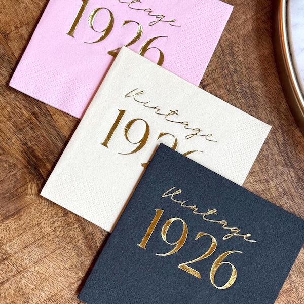 100th Birthday Servietten: Vintage 1926 - Cocktail Party Dekoration, Set von 20+