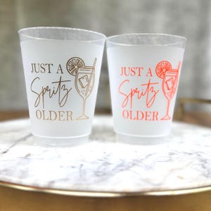 Just a Spritz Older Frosted Birthday Cups — Aperol Spritz Party Cup 16oz image 10