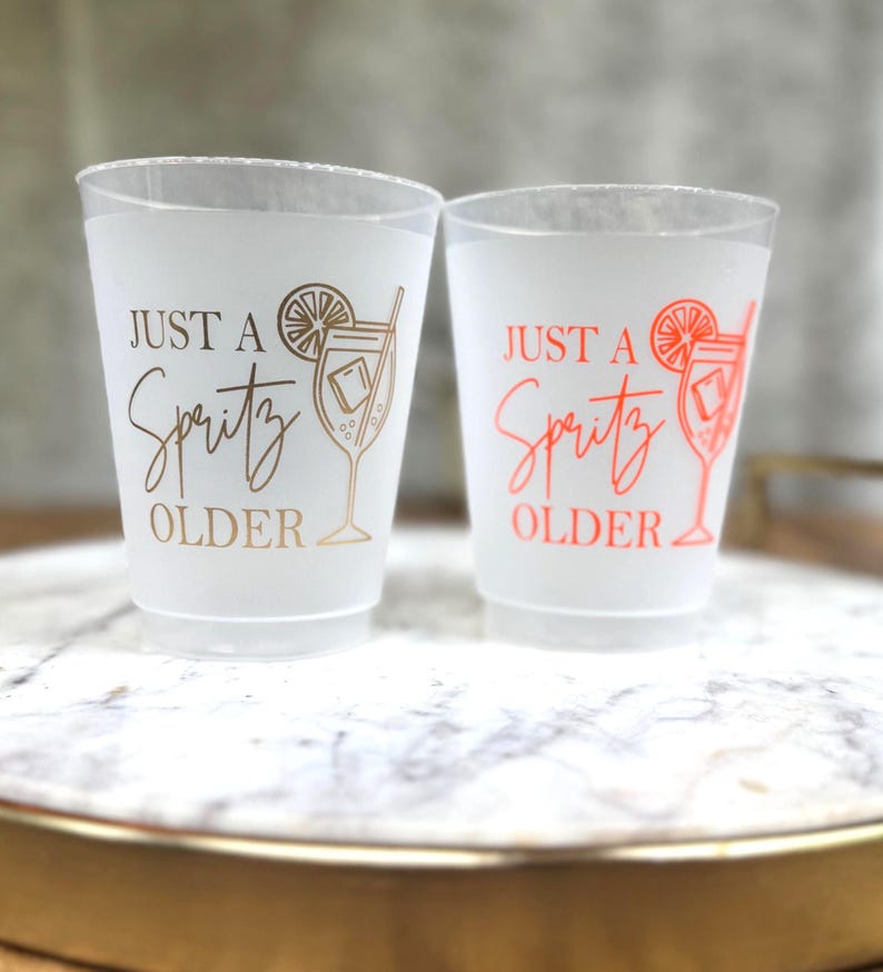 Just a Spritz Older Frosted Birthday Cups — Aperol Spritz Party Cup 16oz image 10