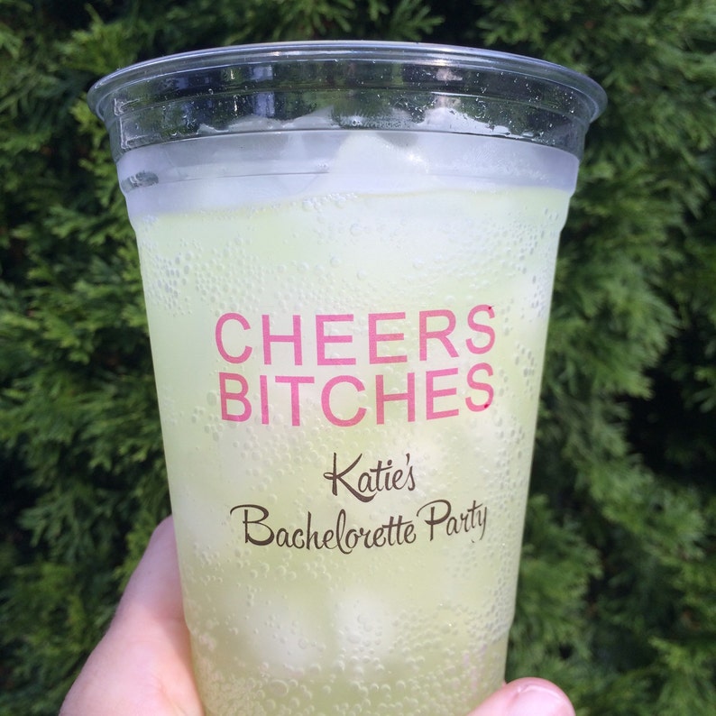 Cheers Bitches Cup Labels Stickers Plastic Cups Custom Etsy