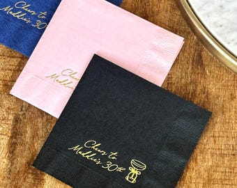 Custom Foil Cocktail Napkins: Personalized Party Celebration
