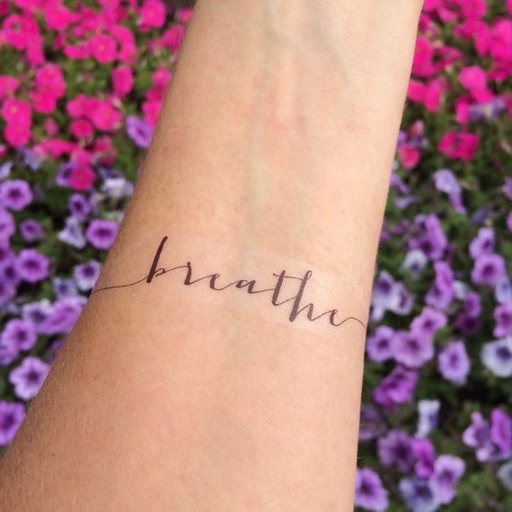 Breathe Tattoo Arm Tattoo Temporary Tattoo Fake Tattoo Etsy