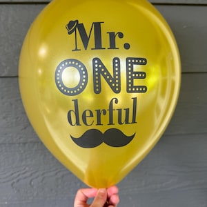 1st Birthday Balloons - 1st Birthday Decorations - Mr. Onederful Decorations for a Boy