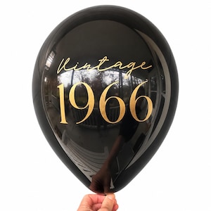 Balony na 60. urodziny – rocznik 1966 – dekoracje lateksowe na kamień milowy – czarno-białe