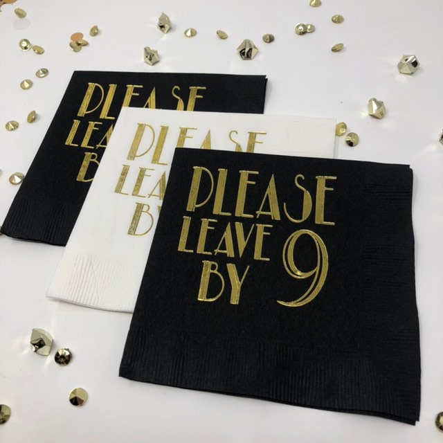 Please Leave by 9 Funny Napkins Funny Party Napkins Party Etsy