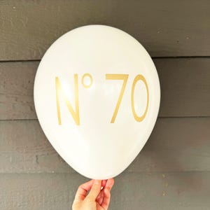 70th Birthday Decorations, Couture Themed Number 70 Birthday Balloons, Seventieth Decorations, Latex Balloon, 12 inch White, Black