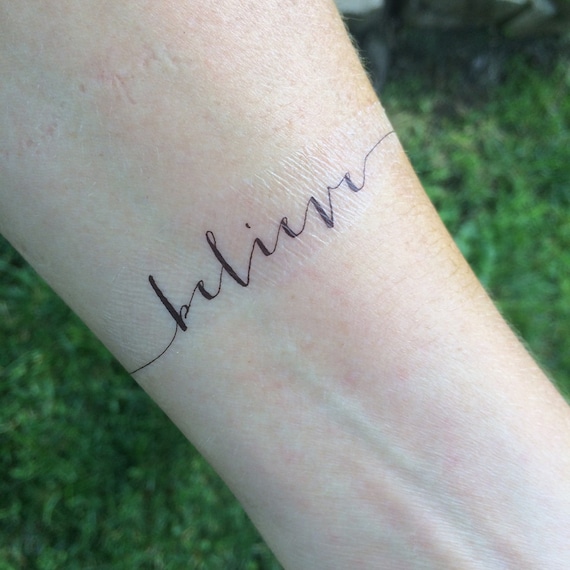 Buy Believe Temporary Tattoo / Word Tattoo / Script Tattoo / Handwriting  Tattoo Online in India - Etsy