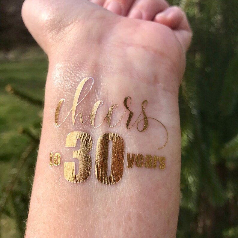 Cheers To 30 Years Tattoo Dirty Thirty Dirty 30 Tattoo Foil Etsy