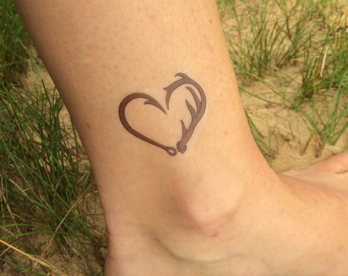 Heart Tattoo Personalized Heart Fake Tattoo Temporary Etsy