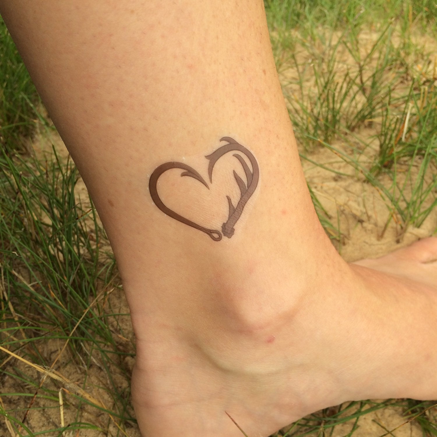 Fishing Tattoo Fish Hook Heart Hunting Tattoo Deer Antler - Etsy Fishing Tattoo Fish Hook Heart Hunting Tattoo Deer Antler - Etsy