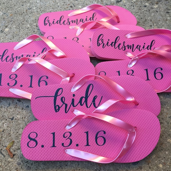 diy bridesmaid flip flops