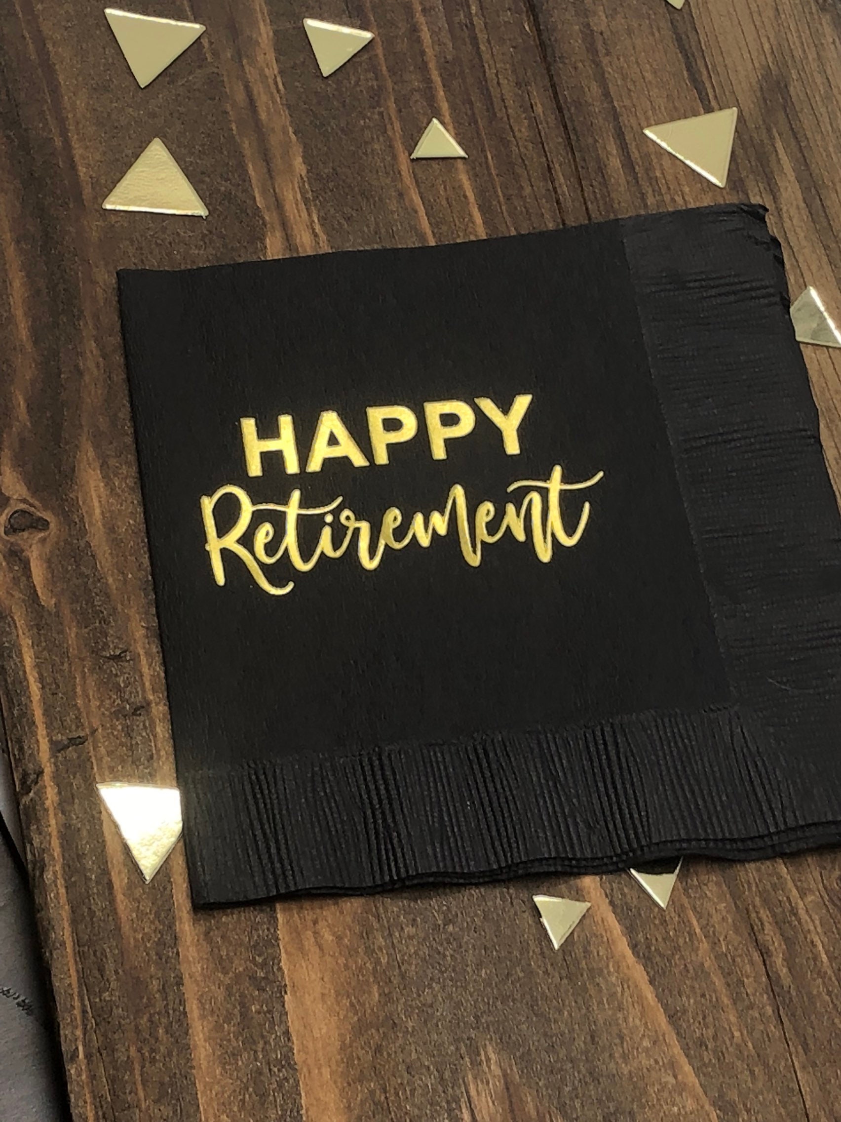 Retirement Party Napkins Retirment Decor Happy Retirement Etsy