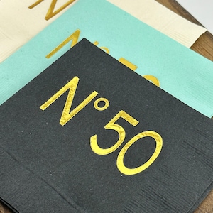 50th Birthday Decorations - 50th Birthday Napkins - Couture Themed Party Napkins - Fiftieth Party Decorations