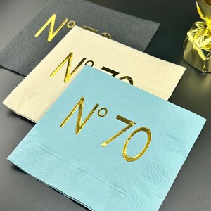 70th Birthday Napkins- No 70 Couture Theme - Foil Stamped - Party Decorations image 7