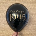 30th Birthday Balloons: Vintage 1995 Black or White Latex - 12 inch - Party Decor