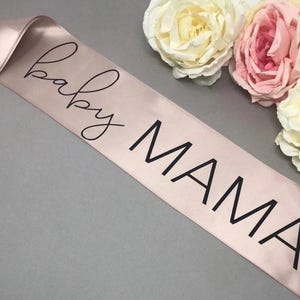 Baby Mama Sash - Mommy To Be – Elegant Baby Shower Maternity Sash, Pregnant Mom Celebration Ribbon