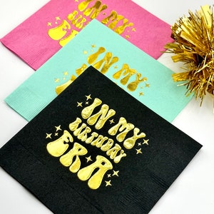 Birthday Napkins In My Birthday Era Design, Cocktail and Party Napkins for Her, Bday Decorations & Tableware