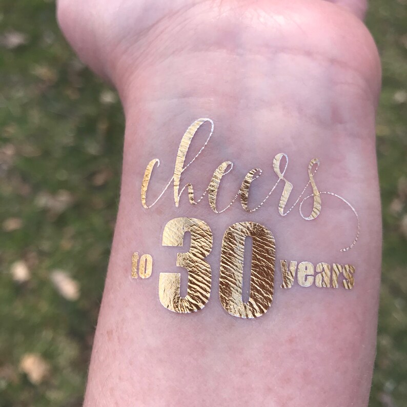 Cheers To 30 Years Tattoo Dirty Thirty Dirty 30 Tattoo Foil Etsy