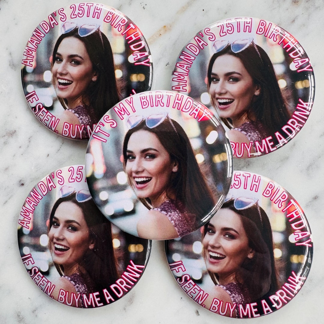 Custom Photo Birthday Pin — Personalized 2.25 Inch Pinback Buttons ...