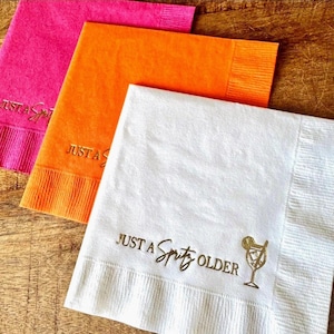 Aperol Spritz Cocktail Napkins: Birthday Party Table Decor