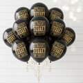 40th Birthday Balloons: Straight Outta My Thirties, Black & Gold Latex- 12 inch