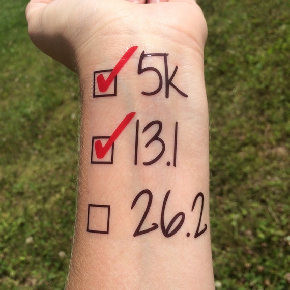 Marathon Tattoo Running Tattoo Temp Tattoo Fake Tattoo - Etsy New Zealand