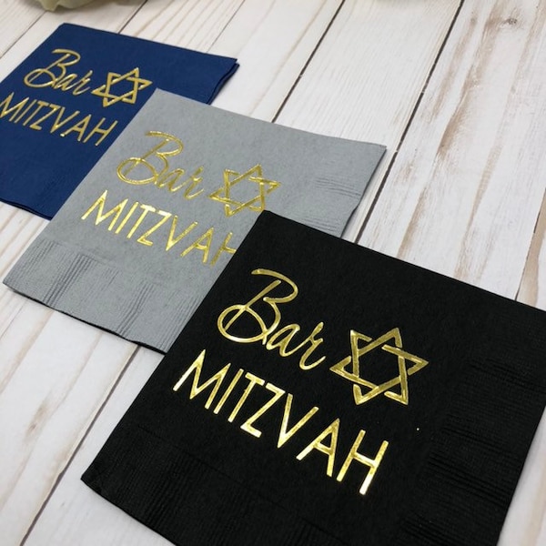 Bar Mitzwa Servietten, Bar Mitzwa, Bar Mitzwa Dekorationen, Bar Mitzwa Dekorationen, Bunt