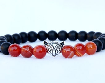 gift for her valentines day gift  boho Jewelry boho Bracelet fox Jewelry fox Bracelet agate Jewelry agate Bracelet agate Jewelry